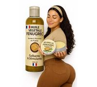 Lot de Huile de Fenugrec 100ml et Beurre de Fenugrec 100g - Pour Grossir les Fesses et Augmenter le Volume de la Poitrine - Galbe, Formes, Courbes Visibles - I Love My Popotin - Effet BBL Naturel