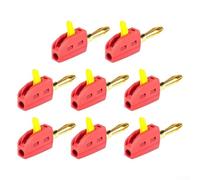 Lot de huit connecteurs banane avec un design unique de tête de lanterne, conductivité améliorée jusqu'à 32 A (rouge)