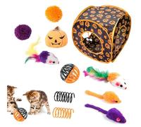 Lot de jouets pour chats avec à chat pour Halloween, tunnel de jeu pour chats Hide and Seek, jouets interactifs pour chats