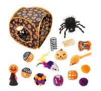 Lot de jouets pour chats avec à chat sur le thème de Halloween - Tunnel de jeu pour chats Hide and Seek - Jouets interactifs pour chats