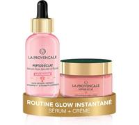 Lot de La Provençale Peptide-Éclat - Sérum Rose Booster d'Éclat Anti-fatigue Vitamine C* & Pigments lumineux - 30 ml + La Provençale Bio - Crème Rose Booster d'Eclat Anti-Fatigue Certifié Bio - 50 ml