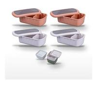 Lot de Lunchbox Terracotta et Beige 1L Fackelmann Storage avec Set de 3 Boîtes à épices