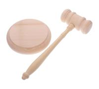 Lot de maillets en bois naturel, 42 mm x 90 mm, avec marteau de juge et base inclus, idéal pour juger, enchères et occasions spéciales, ensemble de maillets en bois naturel