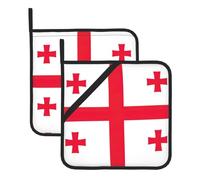 Lot de maniques de cuisine résistantes à la chaleur Motif drapeau de Géorgie Pour micro-ondes