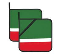 Lot de maniques de cuisine résistantes à la chaleur Motif drapeau de la République tchétchène
