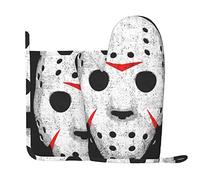 Lot de maniques de cuisine résistants à la chaleur en forme de crâne d'horreur pour cuisine, pâtisserie et barbecue en plein air