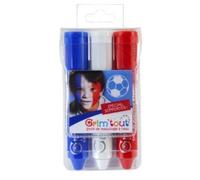 Lot de maquillage pour visage - GENERIQUE - 3 Sticks Bleu Blanc Rouge - Facile d'utilisation