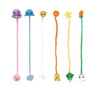 Lot de marque-pages floraux au crochet avec instructions étape par étape (français non garanti) - Fournitures pour débutants à tricoter - Fil pour la fabrication de jouets