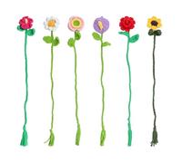 Lot de marque-pages floraux au crochet avec instructions étape par étape (français non garanti) pour débutants
