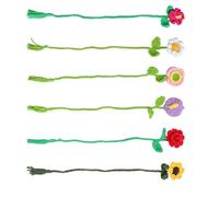Lot de marque-pages floraux au crochet avec instructions étape par étape (français non garanti) pour débutants
