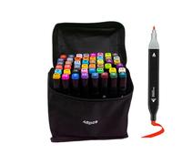 Lot de marqueurs à double pointe - Stylos à double extrémité, stylos de couleur pour croquis | Marqueurs à encre à base d'eau avec pinceau flexible et pointe fine pour projets artistiques, notes