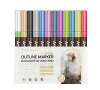 Lot de marqueurs à paillettes - 8/12/24 couleurs - Marqueurs élégants pour - Marqueurs de dessin pour cartes de vœux, notes, écriture et peinture