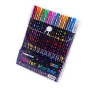 Lot de marqueurs à paillettes à double extrémité pour coloriage créatif, stylos d'art pour le dessin, les loisirs créatifs et les idées de décoration de journaux, marqueurs de dessin à paillettes