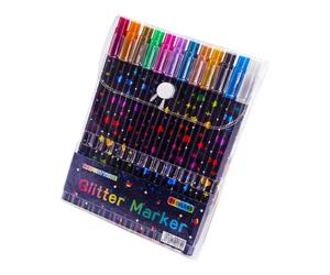 Lot de marqueurs à paillettes à double extrémité pour coloriage créatif, stylos d'art pour le dessin, les loisirs créatifs et les idées de décoration de journaux, marqueurs de dessin à paillettes