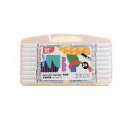 Lot de marqueurs acryliques liquides, 12/24/36/48 couleurs, séchage rapide, imperméables, marqueurs artistiques multi-surfaces pour papier, verre, bois (boîte de 36 couleurs)