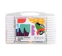 Lot de marqueurs acryliques liquides, 12/24/36/48 couleurs, séchage rapide, imperméables, marqueurs artistiques multi-surfaces pour papier, verre, bois (boîte de 48 couleurs)