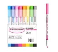 Lot de marqueurs de contour à double ligne - 6 couleurs à double pointe pour la prise de notes, les croquis et le journal créatif, parfait pour les étudiants, les artistes et les amateurs de bullet