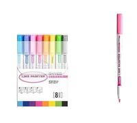 Lot de marqueurs de contour double ligne - Stylos de couleur à double pointe pour étudiants, prise de notes, croquis et journal créatif