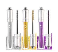 Lot de mascara à paillettes, 3 couleurs, étanche et durable, à paillettes, argent/or/violet, extension et volume 5D, maquillage des yeux curling pour fête/mariage/Halloween