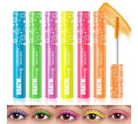 Lot de mascara coloré, 6 couleurs, imperméable, volume et curling, longs cils, extension de maquillage pour Noël, Halloween, fête, mariages