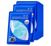 Lot de masques pour les lèvres et les yeux - 2 pcs de patchs sous-oculaires au collagène cristallin pour cernes et poches & 1 pc de masque pour les lèvres hydratant et moisturisant, rides et ridules