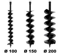 Suricut Lot de mèches Semi-Professionnelles Ø 100 + 150 + 200 mm pour tarière Thermique