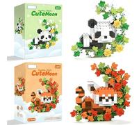 Lot de Mini Blocs de Construction Panda, Jouets de Construction Puzzle 3D Panda, Animaux Jouets Enfant Convient aux Adultes et aux Enfants Cadeau Anniversaire Enfants