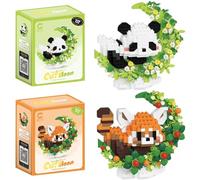 Lot de Mini Blocs de Construction Panda, Jouets de Construction Puzzle 3D Panda, Animaux Jouets Enfant Convient aux Adultes et aux Enfants Cadeau Anniversaire Enfants