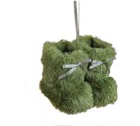 Lot de mini bottes décoratives à suspendre pour sapin de Noël en tissu doux (vert)