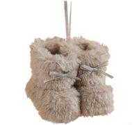 Lot de mini bottes décoratives en peluche pour sapin de Noël à suspendre pour créer une ambiance festive avec des matériaux doux et légers (gris)