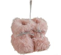 Lot de mini bottes décoratives en peluche pour sapin de Noël à suspendre pour créer une ambiance festive avec des matériaux doux et légers (rose)