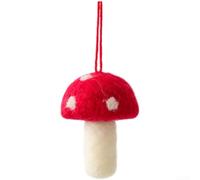 Lot de mini champignons de Noël en feutre pour décoration à suspendre, pièces en feutre de laine faites à la main pour les vacances saisonnières (A)