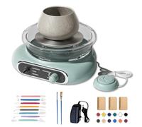 Lot de mini disques de poterie électriques de 12 cm, plateau tournant de 12 cm, vitesse réglable 200 tr/min, disque électrique avec pédale, mini roue de poterie électrique, mini disque de poterie pour