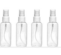 Lot de mini flacons vaporisateurs vides en plastique transparent de 60 ml ou 100 ml, transparent, 4x 60ml