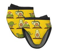 Lot de mini maniques en silicone avec imprimé Avocado Yoga - Résistants à la chaleur pour pâtisserie, grillades, micro-ondes - Taille unique