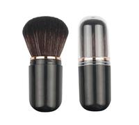 Lot de mini pinceaux de maquillage rétractables professionnels à tête de champignon - Pinceau à poudre portable - Pinceau à blush - Pinceau à blush - Pinceau de maquillage mignon en forme de capsule