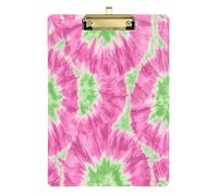 Lot de mini porte-bloc rose et vert tie-dye transparent pour conducteur de camion de football, taille 9 x 12,5 cm, tabla para escribir con clip