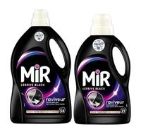 Lot de Mir - Lessive Liquide - Lessive Black - Main & Machine - Raviveur - 3en1 - Couleurs - Fibres - Fraîcheur - Nettoie avec Soin - Anti-Bouloche - Pour tous les Textiles Foncés - 81 Lavages - 4,05L