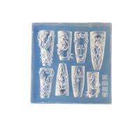 Lot de moules à ongles en silicone avec motif marin avec motifs baleine et coquillages pour la manucure. Formes à la mode pour les designs de nail art