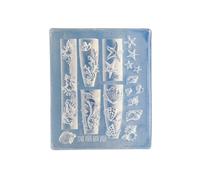 Lot de moules à ongles en silicone avec motif marin avec motifs baleine et coquillages pour la manucure. Formes à la mode pour les designs de nail art