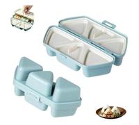 Lot de moules à onigiri 6 en 1 anti-adhésifs pour boules de riz à sushis, presse triangulaire avec 6 cavités, récipient alimentaire en plastique pour boîte à déjeuner, pique-nique, école, bleu (bleu 1