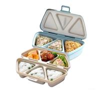 Lot de moules anti-adhésifs pour onigiri 6 en 1 pour sushis et boules de riz avec structure pliable en deux parties pour la préparation des repas et les voyages (bleu 1 + jaune1)