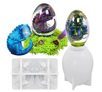 Lot de moules en résine 3D en forme d'œuf de dragon en silicone époxy pour fabrication de bijoux, porte-clés, pendentifs, décoration de gâteaux