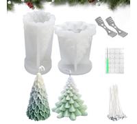 Lot de moules en silicone pour bougies de Noël, sapin de Noël, moule en silicone, moule à mouler des bougies, moules en silicone pour bougies parfumées DIY, ornements artisanaux de Noël.