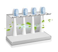 Lot de muraux pour Brosse à Dents Oral-B, IO, Philips Sonicare, en Acier Inoxydable, avec Terre de diatomée, pour 4 têtes de Brosse à Dents électriques (argenté, 4 Trous)