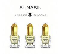 Lot de Musc Ameer 5ML Extrait de parfum sans alcool Musc Red RoseNote de tête : Aubépine, cassisNote de coeur : Violette fleur, jasmin, roseNote de fond : Vanille, opoponax, muscs blancsMusc BlackNote