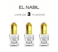 Lot de Musc Ayad 5ML Extrait de parfum sans alcool Musc Red RoseNote de tête : Aubépine, cassisNote de coeur : Violette fleur, jasmin, roseNote de fond : Vanille, opoponax, muscs blancsMusc BlackNote 