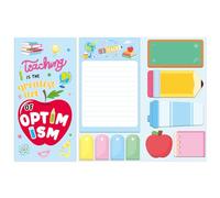 Lot de notes adhésives en forme de professeur, bloc-notes amusants sur le thème de l'enseignement - Listes de tâches et bloc-notes pour l'organisation de la salle de classe | Cadeau apprécié pour