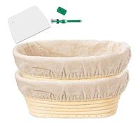 Lot de paniers pour imperméabilisation Banneton - Panier de four pour pain un levain naturel, grattoir/coupeur pour pâtes et doublure en tissu Brotform