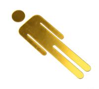 Lot de panneaux de porte autocollants en acrylique pour toilettes pour hôtel, restaurant, bureau et établissements publics, 30,5 x 10,5 cm (doré)